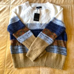 Pormosa Color Block Fuzzy Pullover